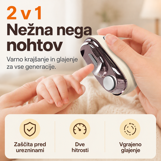 Električni strižnik in gladilnik nohtov 2 v 1