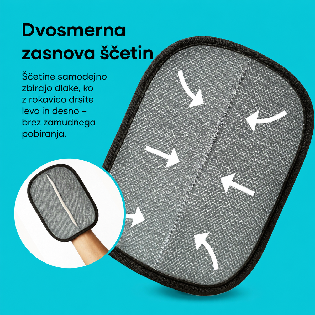 Dvosmerna zasnova ščetin Uproot Clean Glove