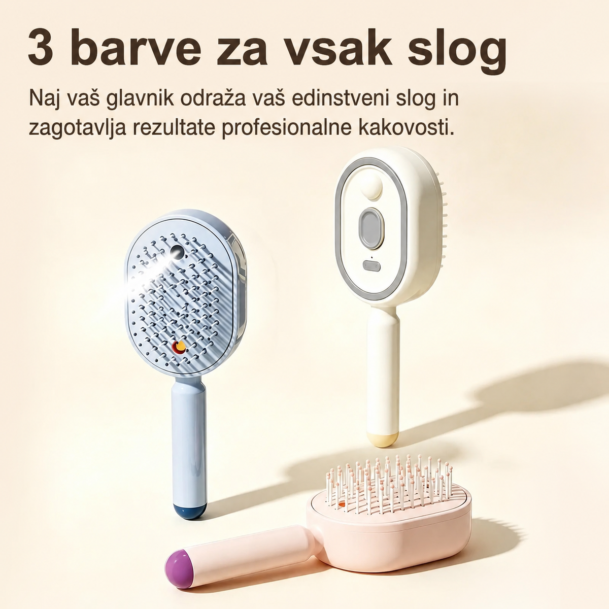 Tri barve električnega pršilnega glavnika