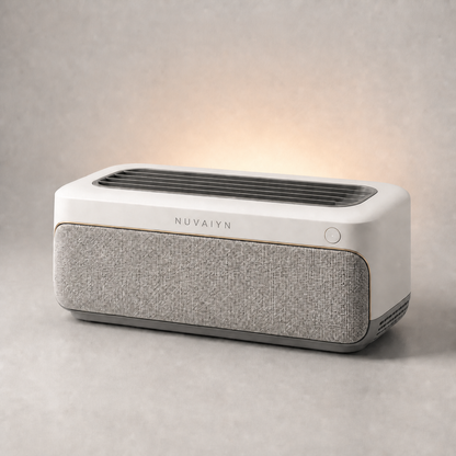 Nuvaiyn ConsoleAir Textile Smart Purifier with integrated Nuvaiyn wordmark
