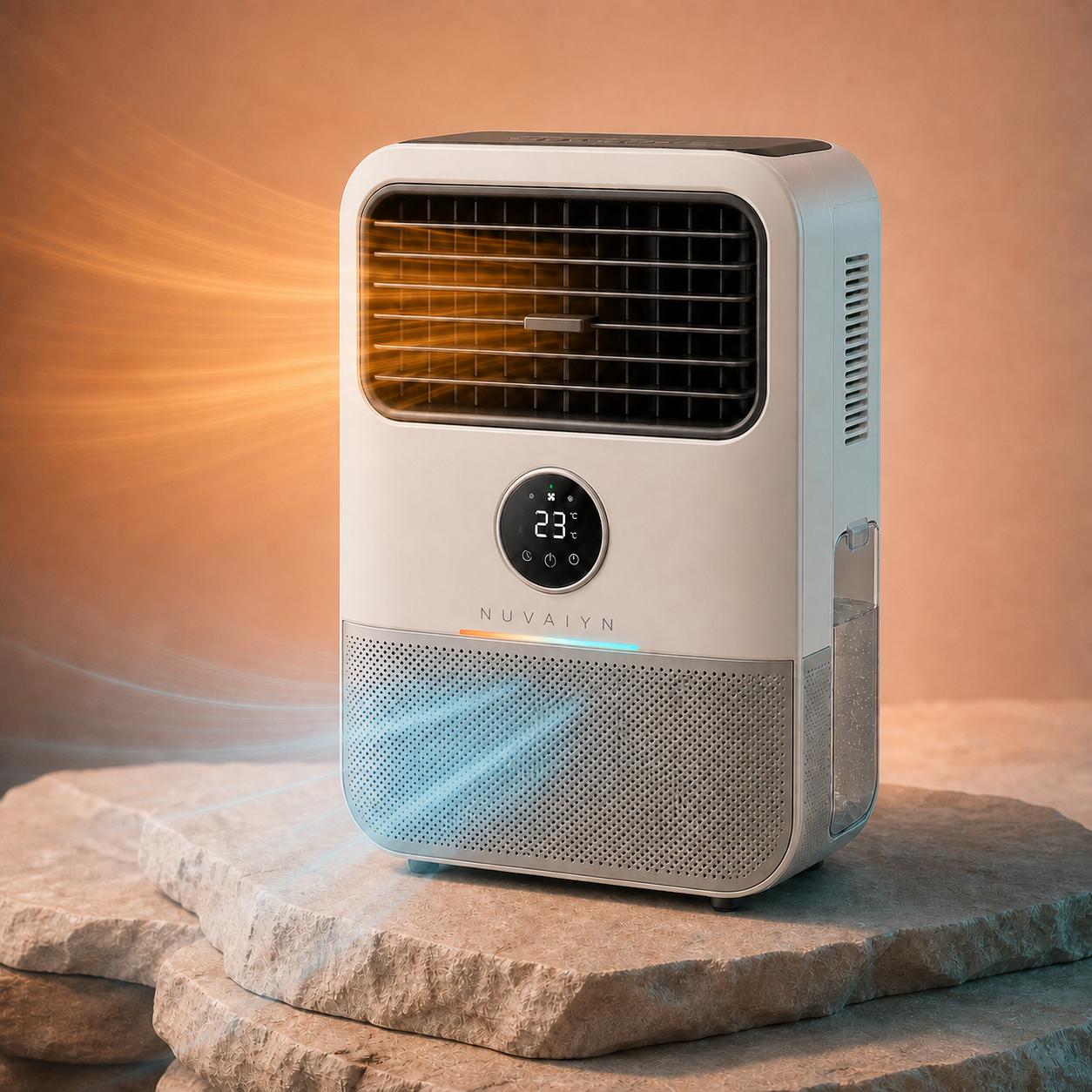 Nuvaiyn ThermoPure Purification Heater Fan technology detail with Nuvaiyn wordmark