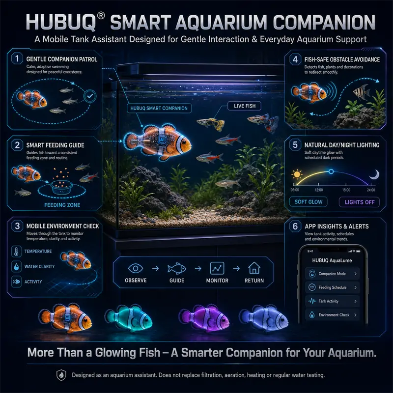 HUBUQ® Smart Bionic Fish – Interaktivna svetleča robotska ribica