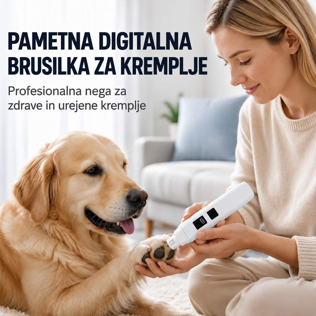 Električna brusilka za kremplje z LED-zaslonom