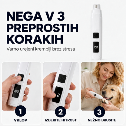Električna brusilka za kremplje z LED-zaslonom