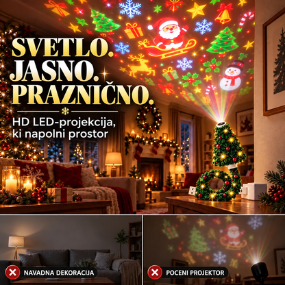 Svetla in jasna božična HD LED-projekcija