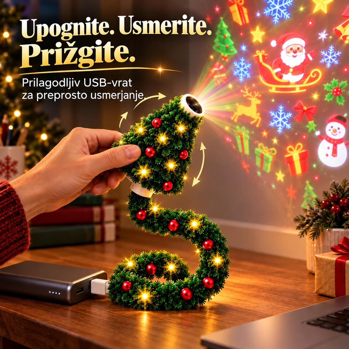 Božični USB-projektor s 6 motivi — 5