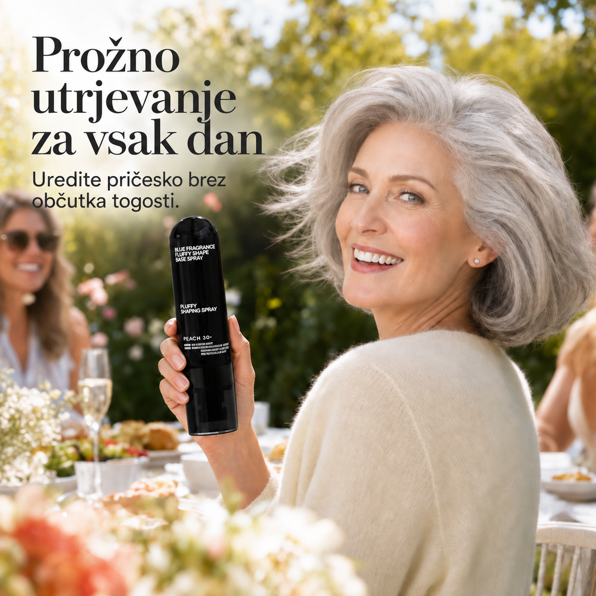 Razpršilo za volumen las z vonjem po breskvi
