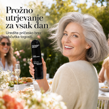 Razpršilo za volumen las z vonjem po breskvi