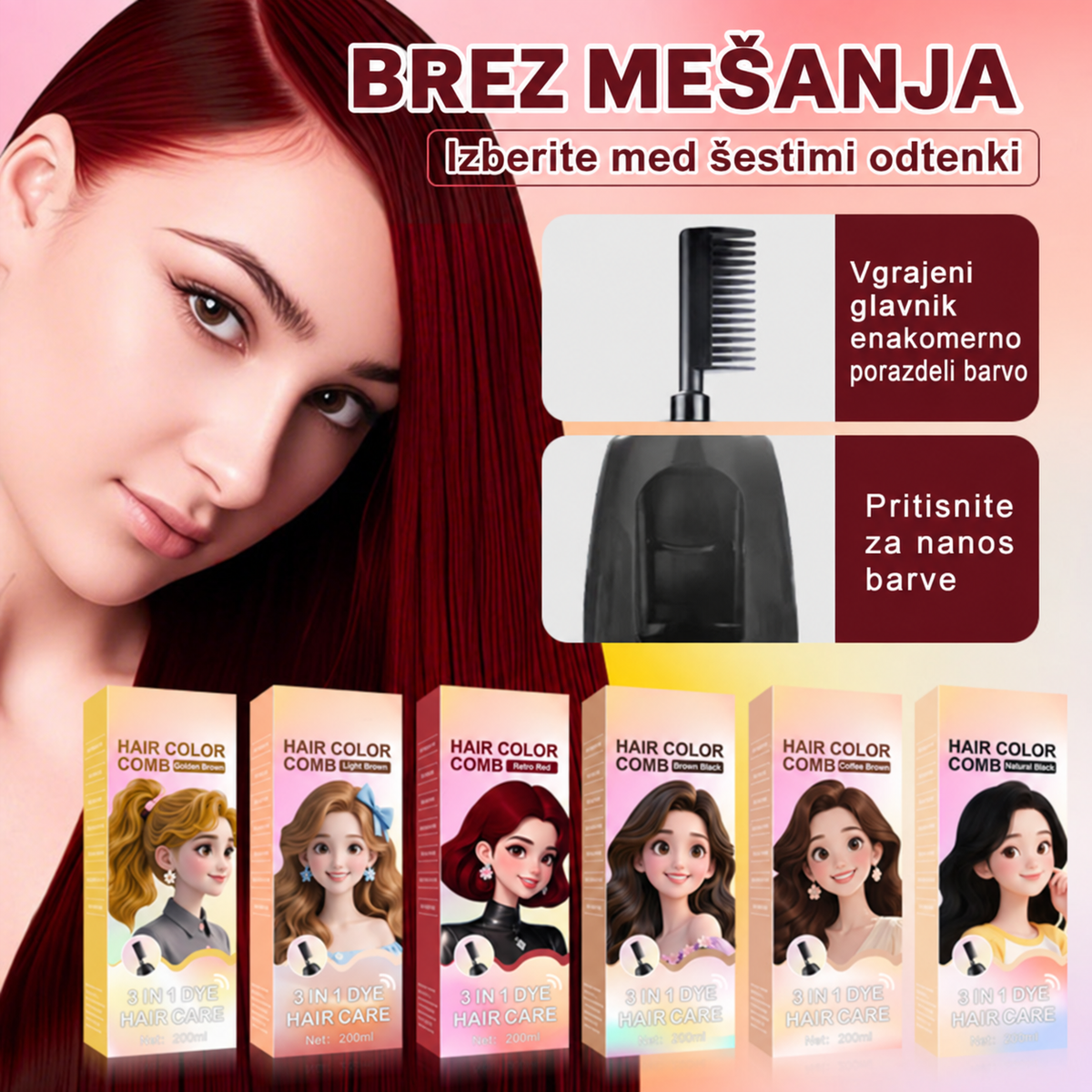3-in-1 hair dye comb