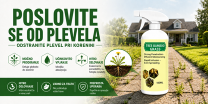 Hitrodelujoči naravni sprej proti plevelu in travi