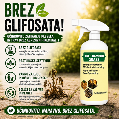 Hitrodelujoči naravni sprej proti plevelu in travi
