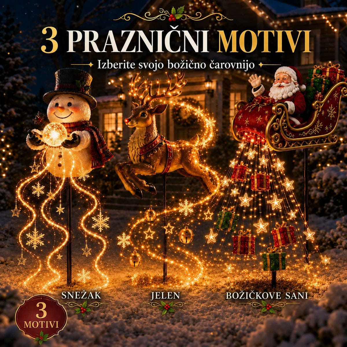Solarni božični vrtni okras