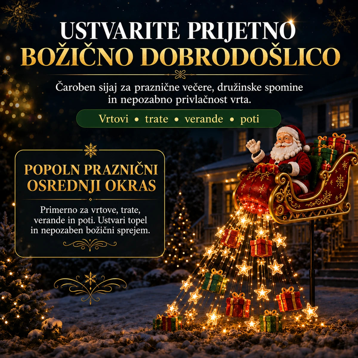 Solarni božični vrtni okras