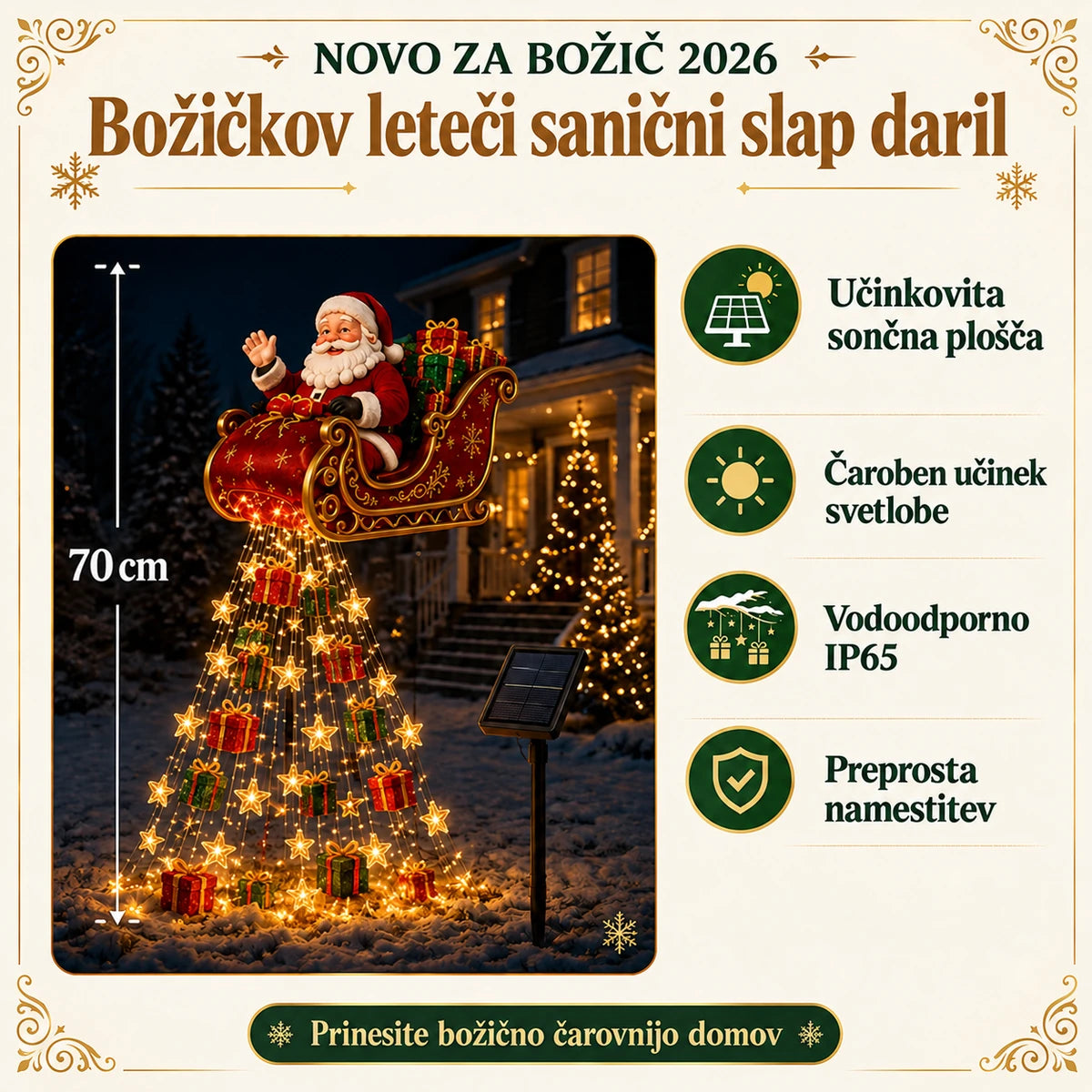 Solarni božični vrtni okras