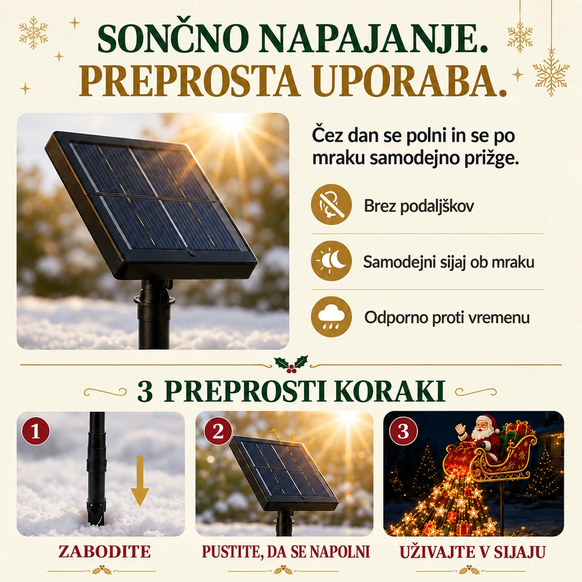 Solarni božični vrtni okras