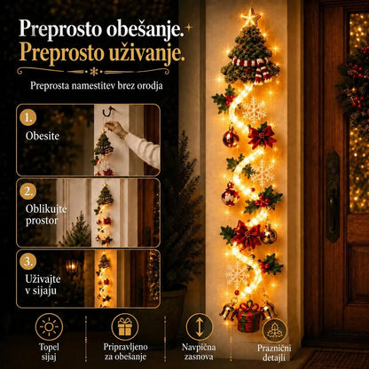 Svetleči božični okras za vrata