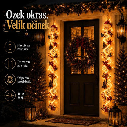 Svetleči božični okras za vrata
