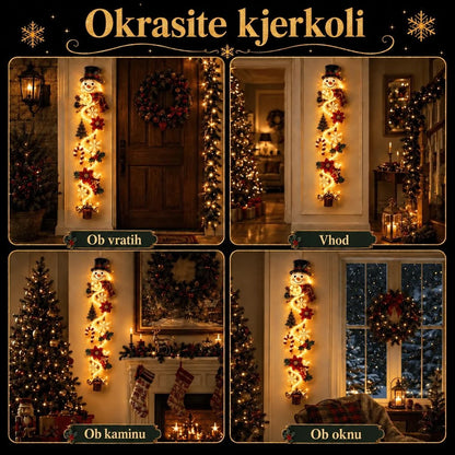 Svetleči božični okras za vrata