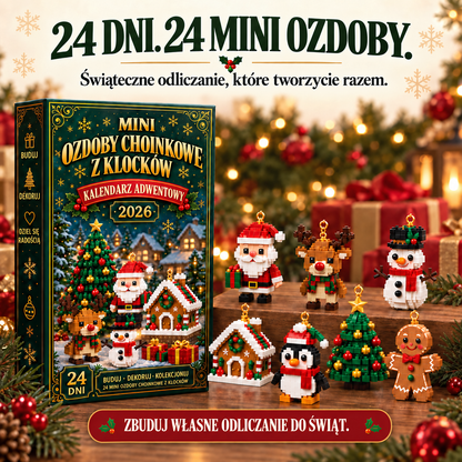 Adventni koledar – 24 mini božični okraski iz kock – 1