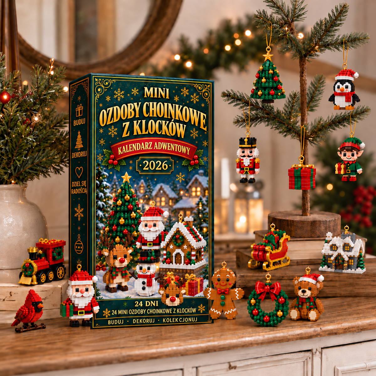 Adventni koledar – 24 mini božični okraski iz kock – 6